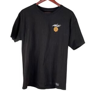 Illest Hako Saku Black T-Shirt Zumiez Ribbed Crew Neck Size Large 100% Cotton